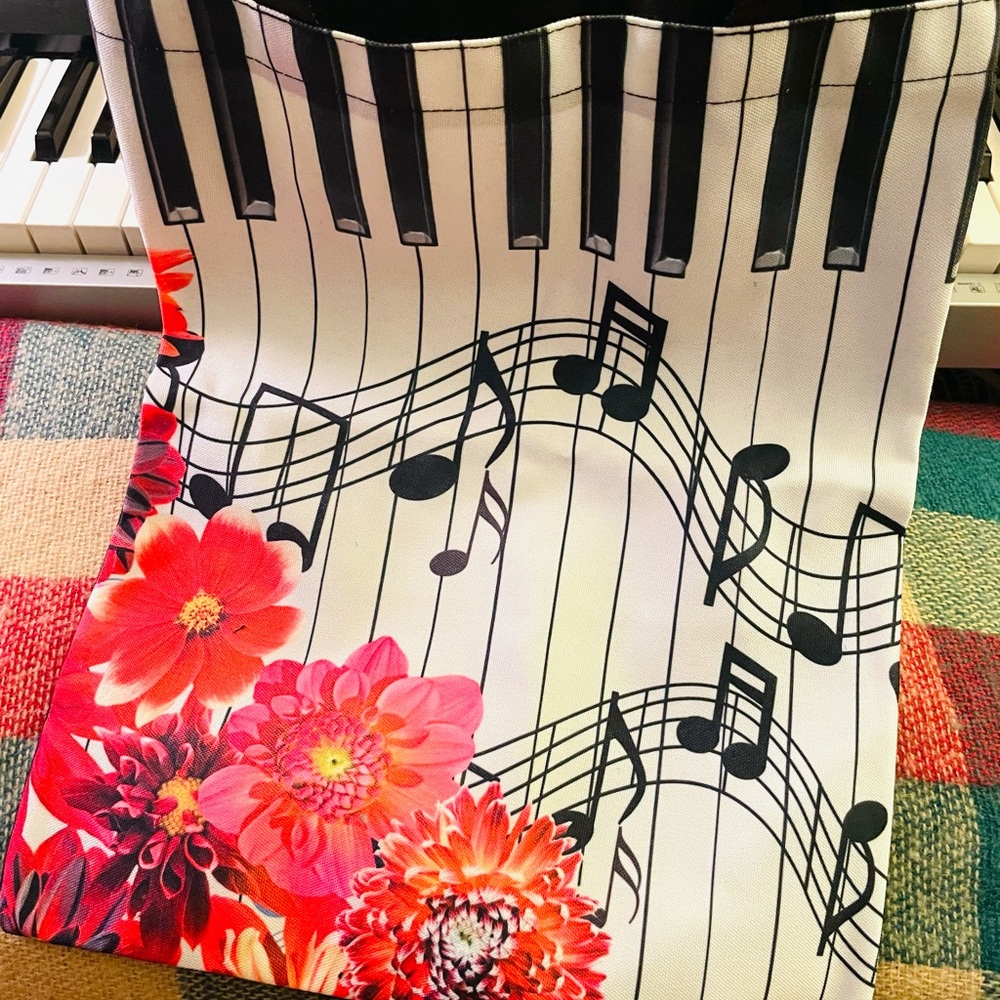 NEW Cotton Casual Music Tote Bag